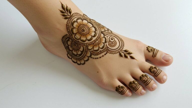 Bloom Crest Foot Mehndi
