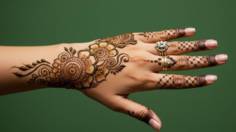 Bold Bloom Mesh Mehndi
