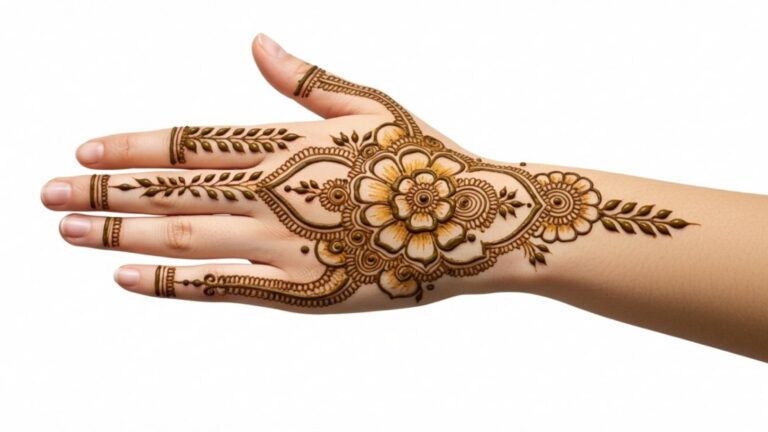 Bold Lotus Crown Mehndi