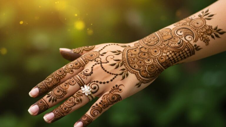 Crescent Petal Fusion Mehndi