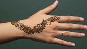 Curved Bloom Strip Mehndi