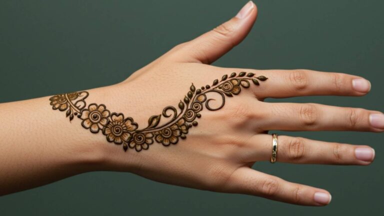 Curved Bloom Strip Mehndi