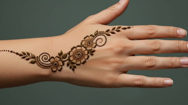 Curved Blossom Trail Mehndi