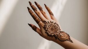 Curved Rose Sweep Mehndi