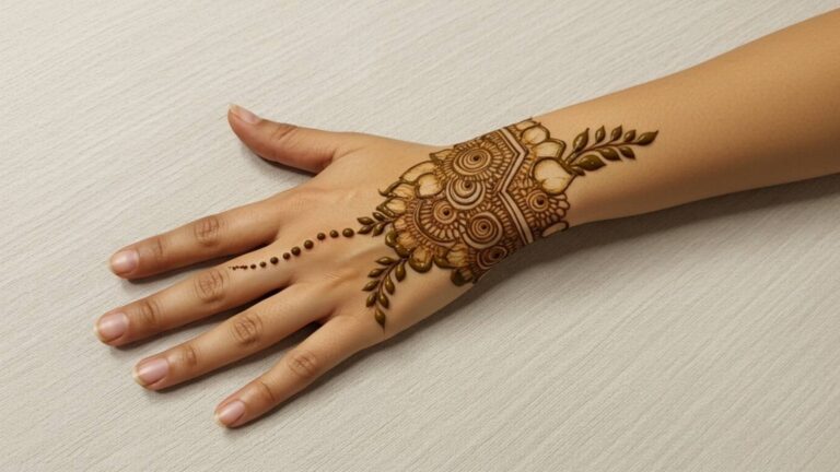 Dotted Leaf Cascade Mehndi