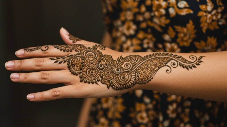 Elegant Paisley Curve Mehndi