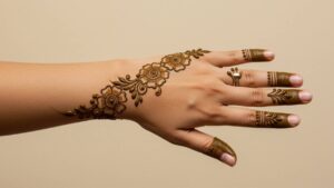Finger Crown Floral Mehndi