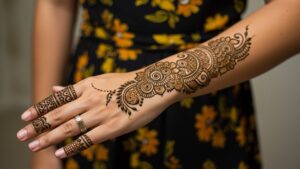 Floral Spiral Stem Mehndi