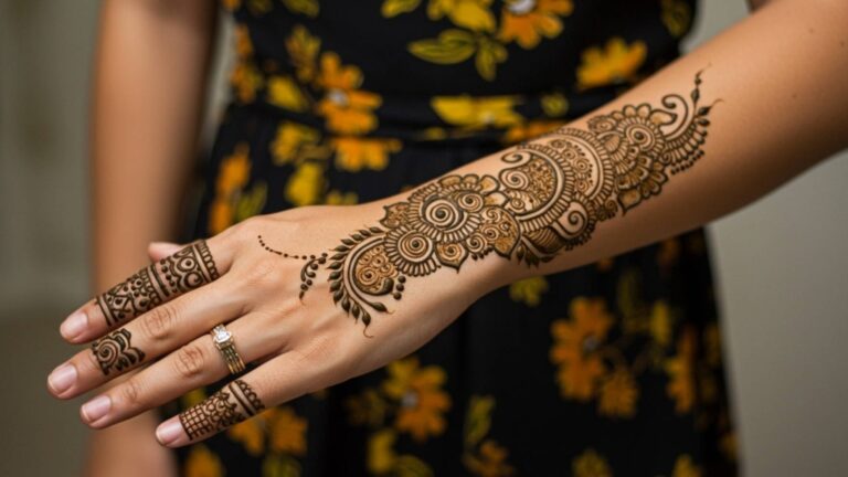 Floral Spiral Stem Mehndi