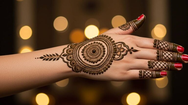 Lotus Glove Style Mehndi