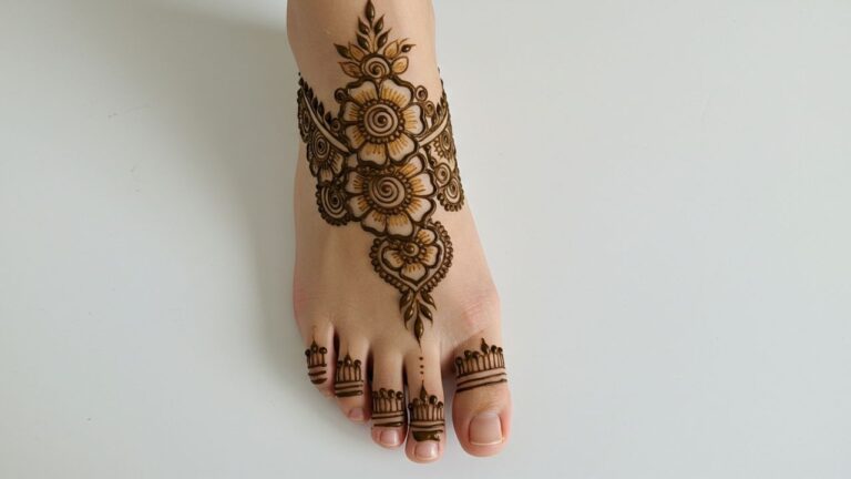 Floral Dome Foot Mehndi