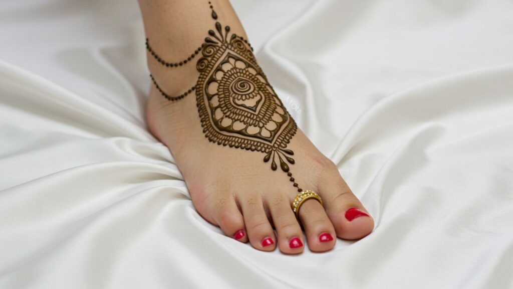 Lotus Veil Foot Mehndi