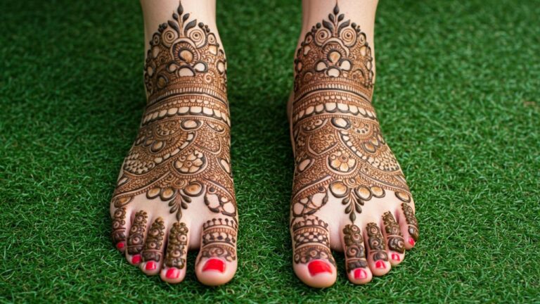 Royal Net Lace Foot Mehndi