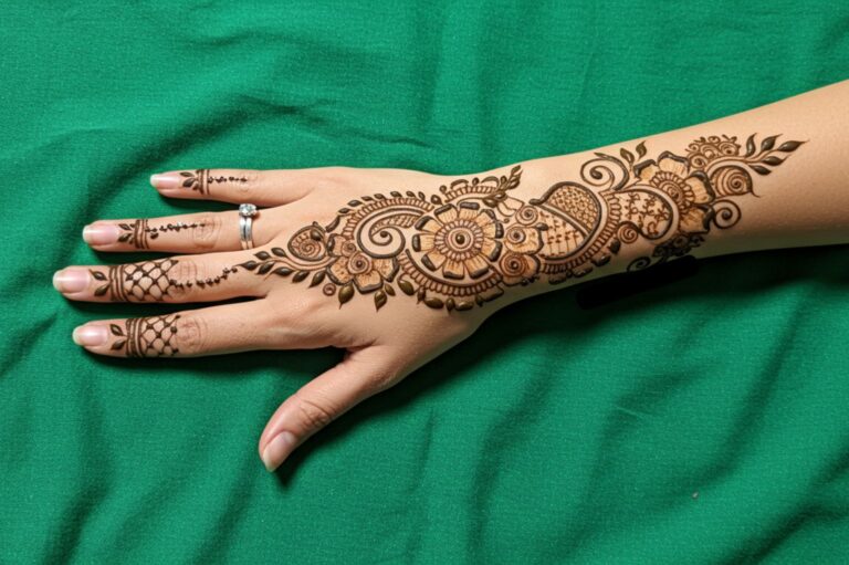 Floral Veil Wrap Mehndi