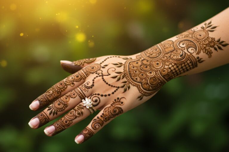 Crescent Petal Fusion Mehndi