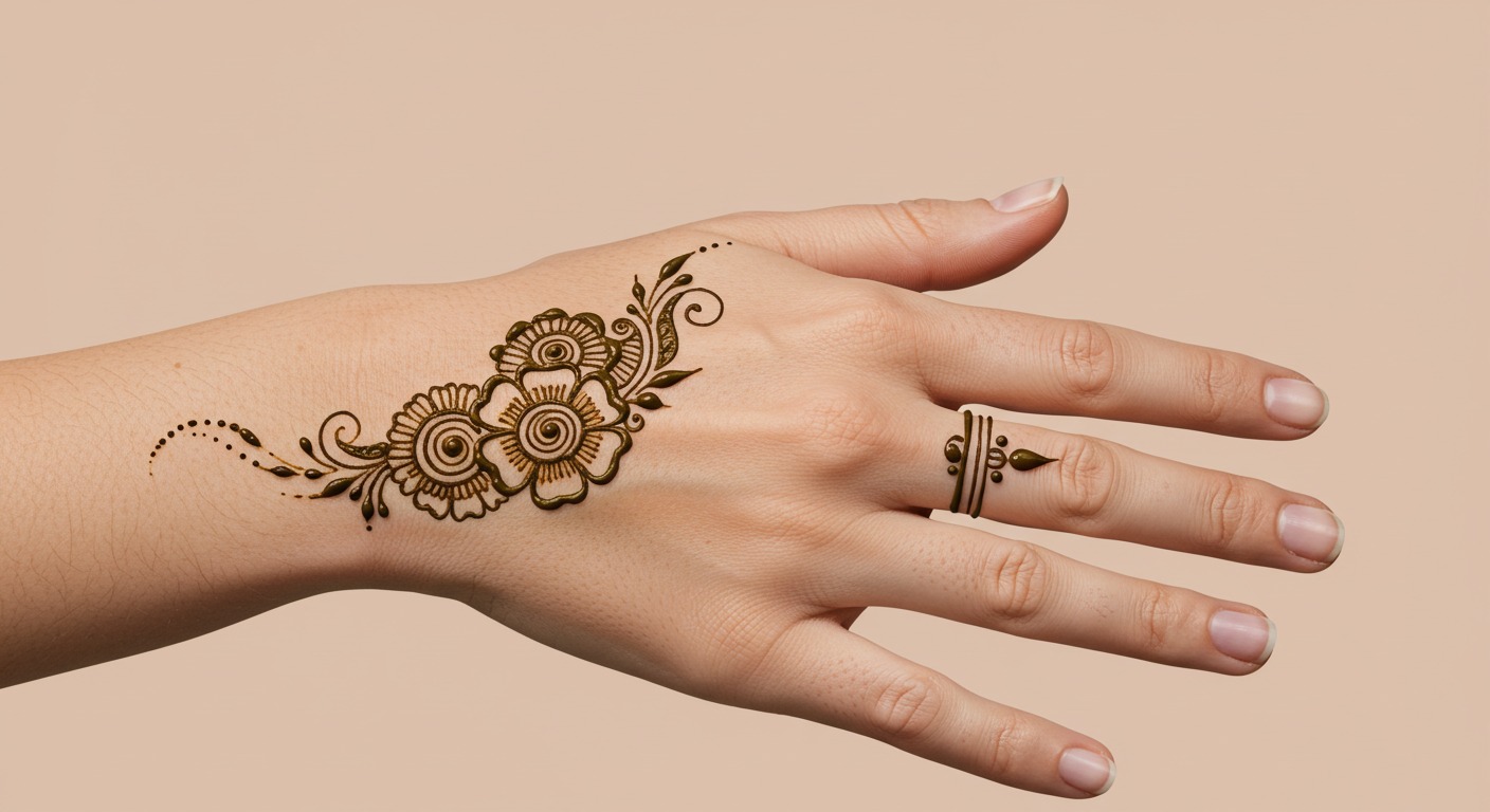 Rose Petal Drop Mehndi
