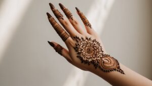 Curved Rose Sweep Mehndi