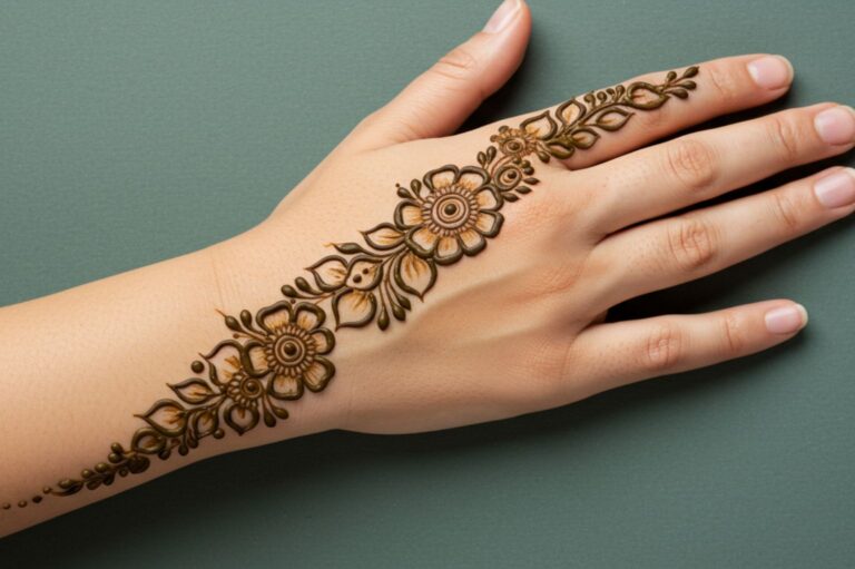 Curvy Bloom String Mehndi