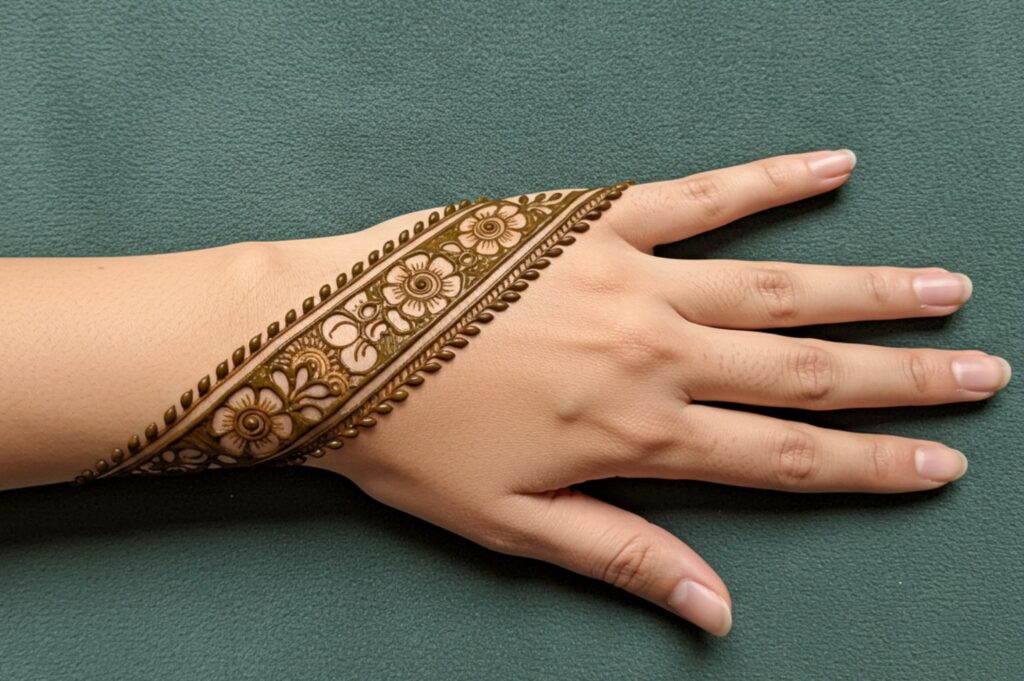 Diagonal Strip Lace Mehndi