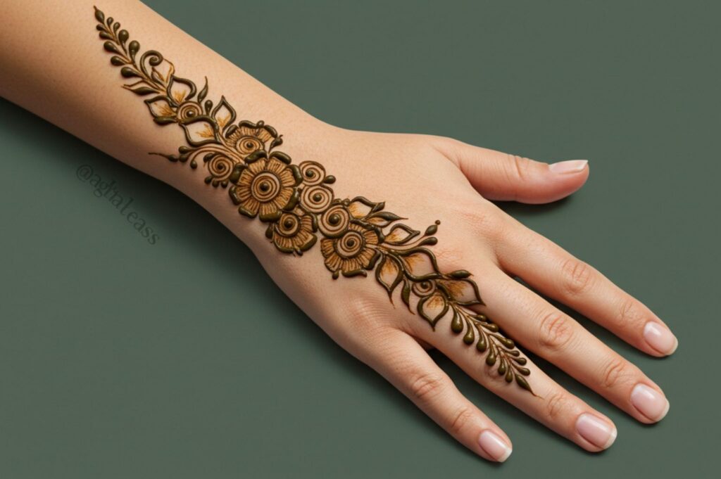 Floral Chain Bloom Mehndi