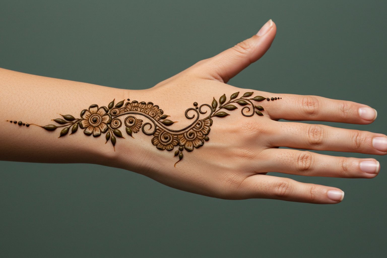 Swan Curve Floral Mehndi