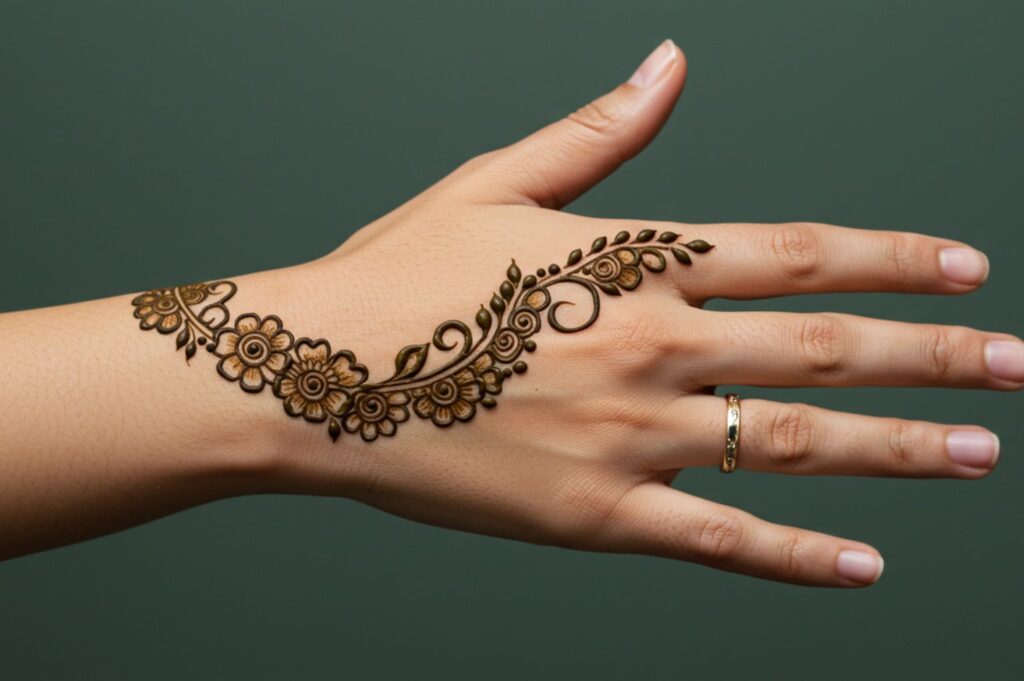 Curved Bloom Strip Mehndi