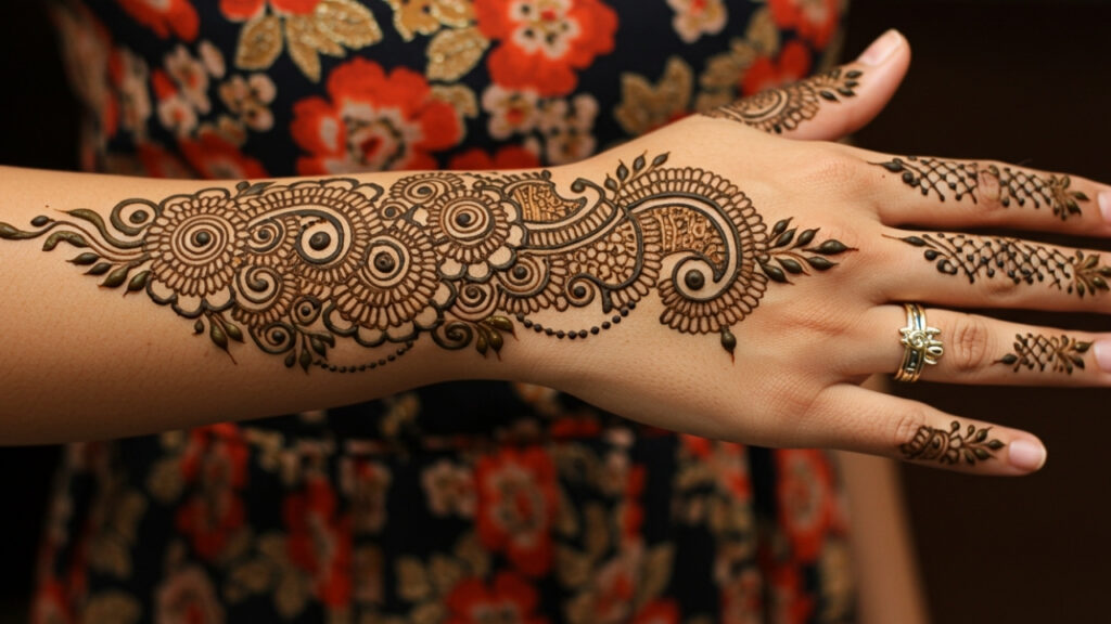 Paisley Lined Elegance Mehndi