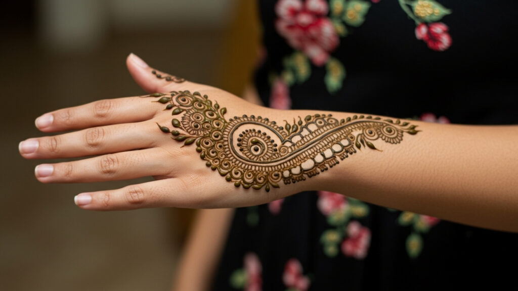 Peacock Paisley Arch Mehndi