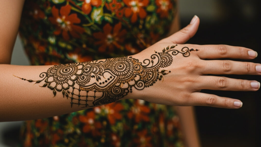 Twist Lace Full Arm Mehndi