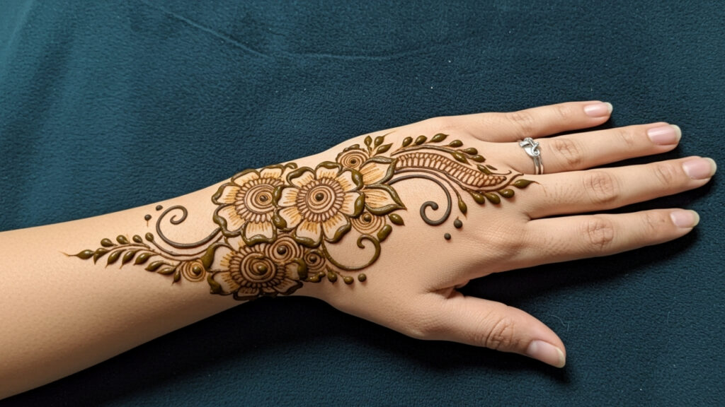Swirl Bloom Cascade Mehndi
