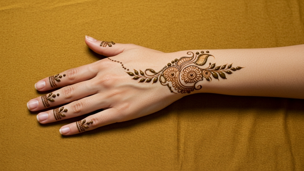 Leaf Crest Slim Mehndi