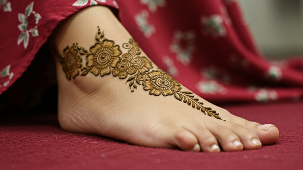 Royal Anklet Bloom Foot Mehndi
