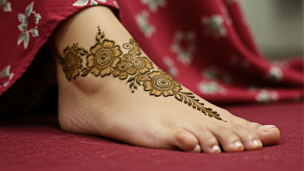 Royal Anklet Bloom Foot Mehndi