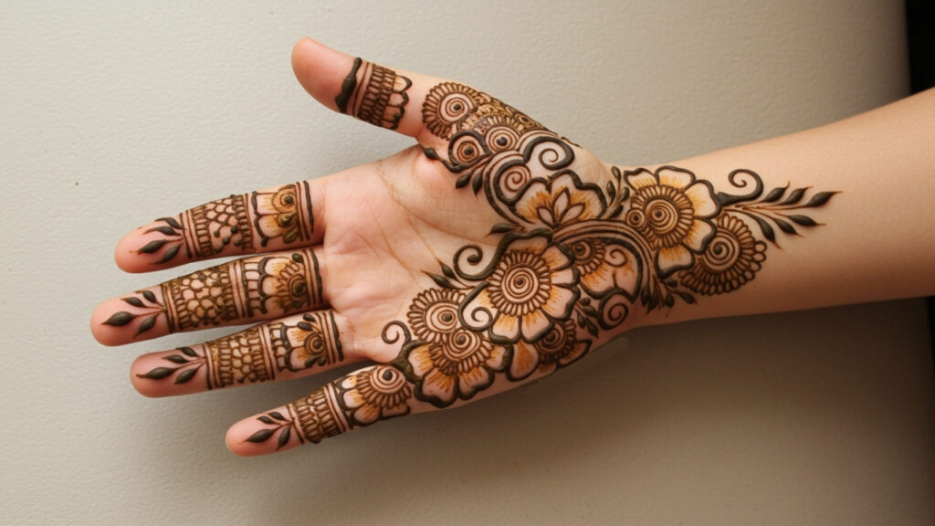 Full Palm Floral Nest Mehndi