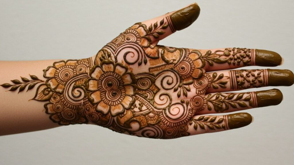 Spiral Bloom Dulhan Mehndi