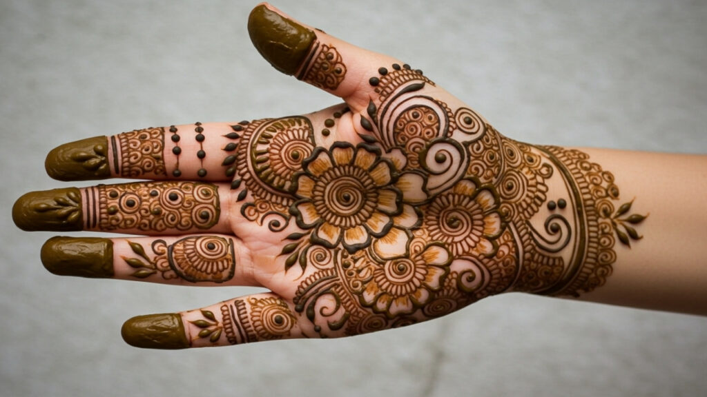 Royal Center Palm Mehndi