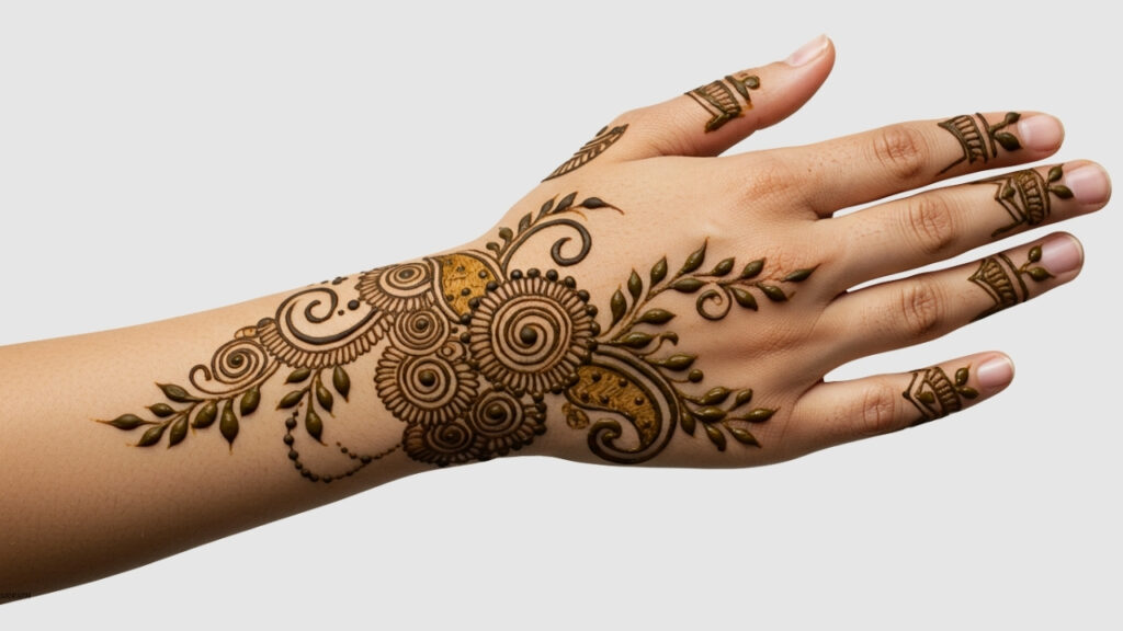Dual Mandala Leaf Mehndi