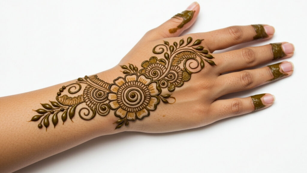 Paisley Sun Swirl Mehndi