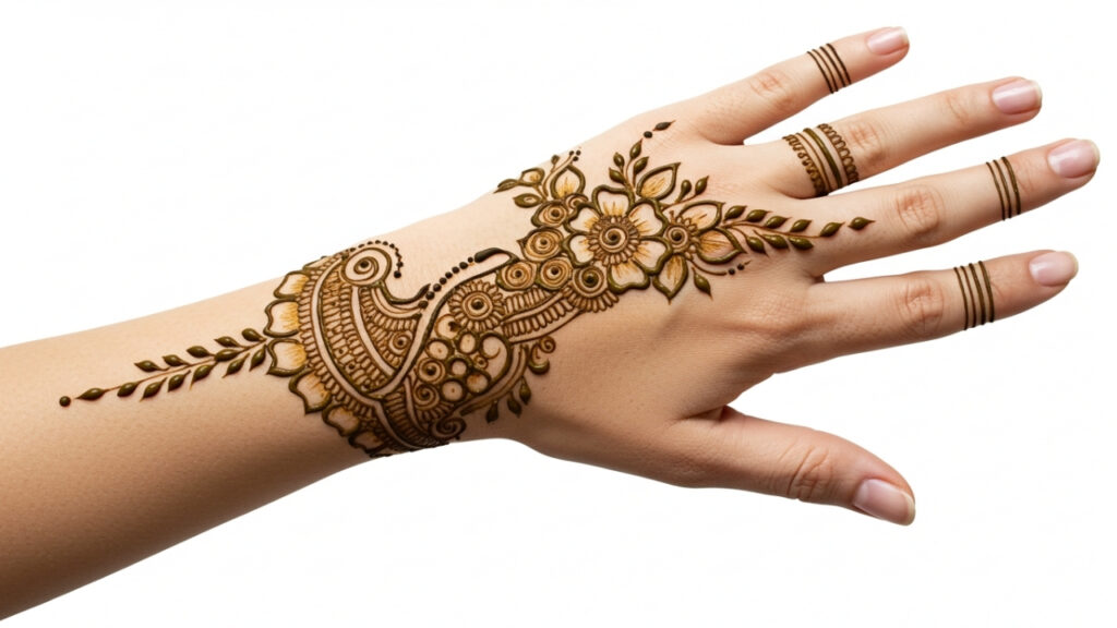 Ringed Bloom Vine Mehndi