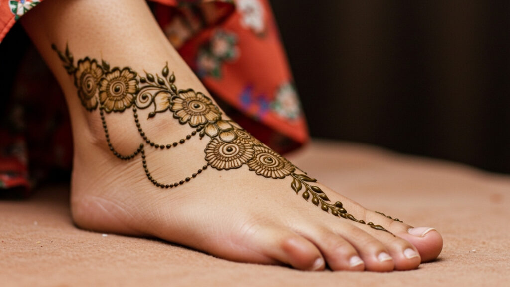 Foot Chain Charm Mehndi