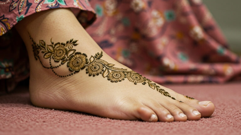 Petal Anklet Trail Mehndi