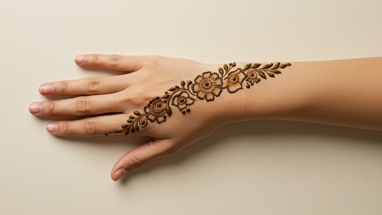 Leaf Spine Bloom Mehndi