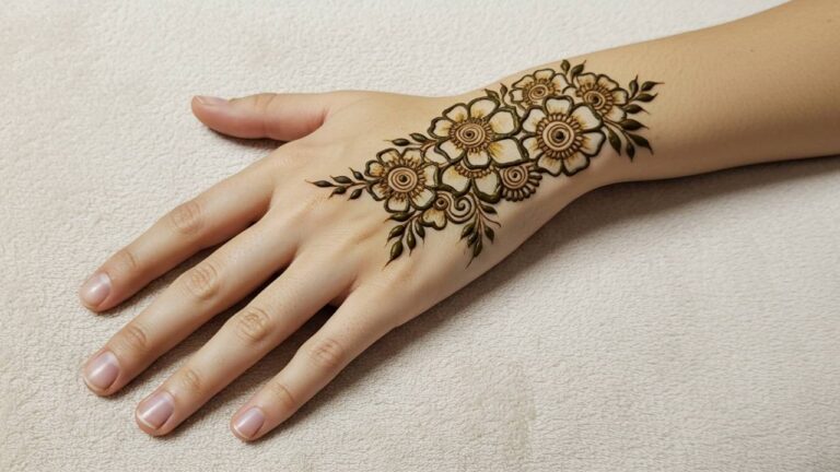 Back Hand Rose Leaf Duo.Simple Design