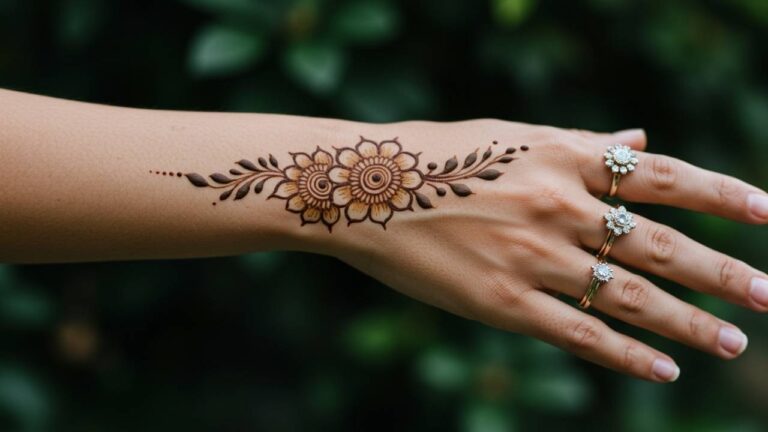 Chandelier Drop Mehndi.Simple Design