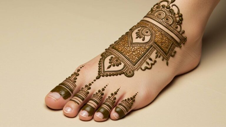 Crowned Toe Flower Mehndi
