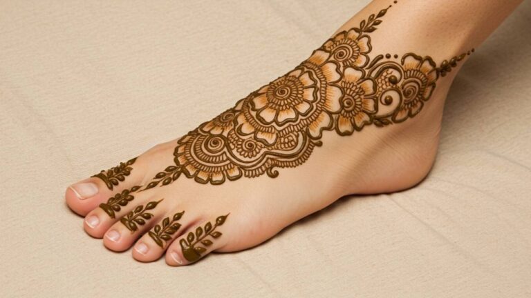 Designer Strap Foot Mehndi