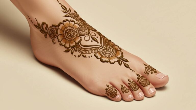 Indo-Western Flower Feet Design