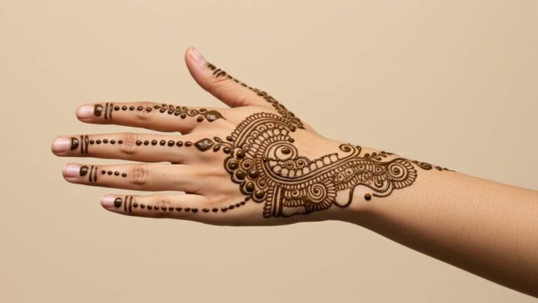 Leafy Palm Extension Motif.Simple Design