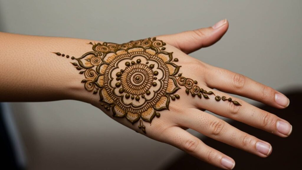 Midnight Charm Mehndi.Simple Design