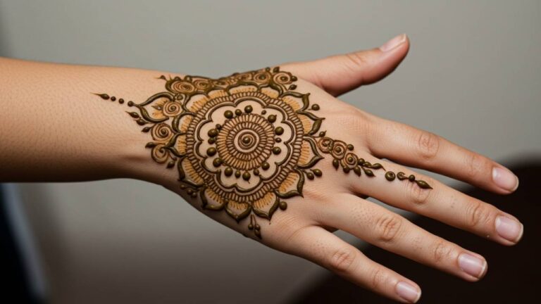 Midnight Charm Mehndi.Simple Design